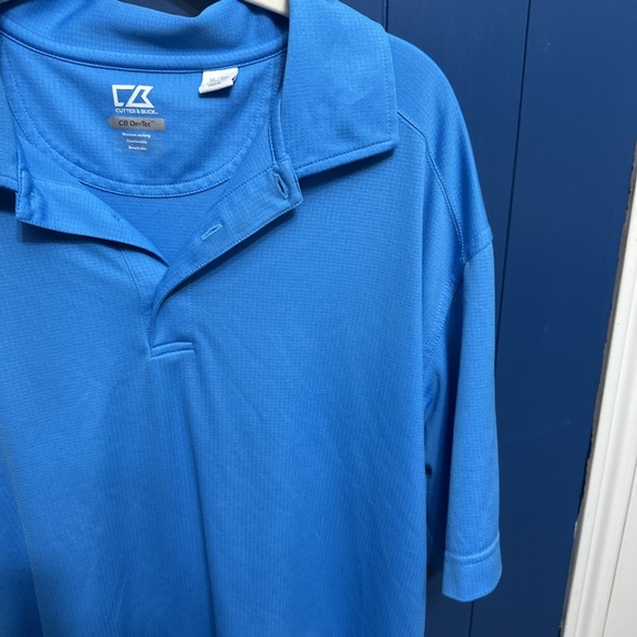 Mens Cutter&Buck CB Drytec Short Sleeve Golf Casual Polo Shirt Mens Size XL Blue - Picture 7 of 13
